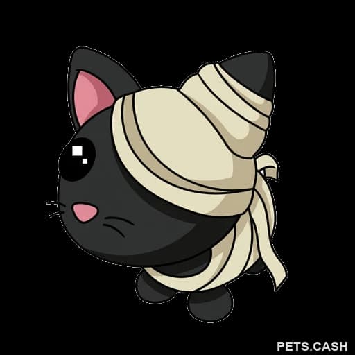 Halloween Black Mummy Cat